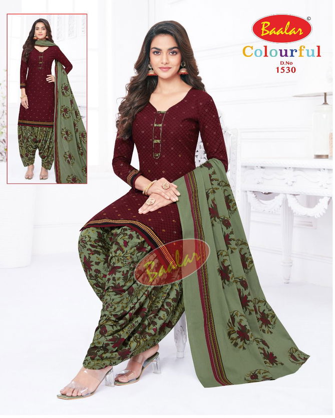 Baalar Colourful Vol 15 Regular Wear Wholesale Cotton Printed Readymade Suit
